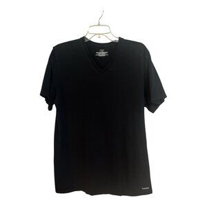 Calvin Klein Men's Black V-Neck T-Shirt – Size L – 100% Cotton